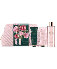 Set The Luxury Bathing Company: Velvet Rose & Peony, Cleansing & Refreshing, Shower Gel, For All Skin Types, 250 ml + Velvet Rose & Peony, Moisturizing, Hand Cream, 50 ml + The Luxury Bathing Company, Cleanse & Scrub, Body Sponge + The Luxury Bathing Comp Dāvanu komplekti