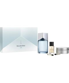 Set Mercedes-Benz: Air, Eau De Parfum, For Men, 100 ml + Land-Sea-Air, Cleansing, Scented Soap Bar, 110 g + Land, Eau De Parfum, For Men, 1.5 ml *Sample + Air, Eau De Parfum, For Men, 1.5 ml *Sample + Land-Sea-Air, Hydrating, Oil, Face, Body, Hair & Beard Dāvanu komplekti