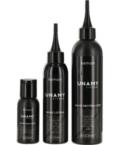 Unamy System Wave Set Kemon: Wave Equalizer, Hair Treatment Lotion Mask, 50 ml + Wave Lotion, Hair Treatment Lotion Mask, 150 ml + Wave Neutralizer, Hair Treatment Lotion Mask, 250 ml Matu kopšana