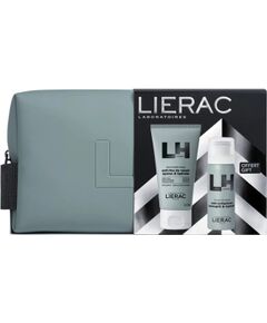 Lierac Paris Set Lierac: Homme, Moisturising, After-Shave Balm, 75 ml + Homme, Hydrating, Shaving Foam, 50 ml + Homme, Zippered, GWP Textile Pouch Bārdas kopšana