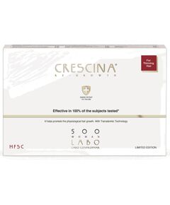Set, Labo, Crescina, Transdermic HFSC 500, For Growth Stimulation, Ampoules Treatment Serum, For Scalp, For Women, 5 pcs, 3.5 ml Sejas kopšana