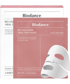 Set, Biodance, Collagen, Pore Minimizing, Sheet Mask, For Face, 4 pcs, 34 g Sejas kopšana