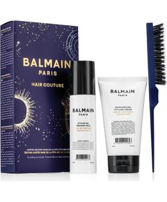 Set Balmain Professionnel: Balmain Professionnel, Panthenol, Hair Styling Gel, For Styling, Strong Hold, 100 ml + Moisturizing, Hair Styling Cream, 150 ml + Backcomb, Hair Brush Matu kopšana
