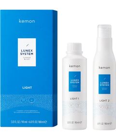 Lunex System Light Set Kemon: Cosmetic Lightening, Hair Cream Treatment, 90 ml + Cosmetic Developer, Hair Cream Treatment, 180 ml Matu kopšana