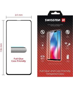 Swissten Full Face 5D Tempered Glass Aizsargstikls Pilnam Ekrānam Samsung Galaxy S10E Melns Ekrānu aizsardzība