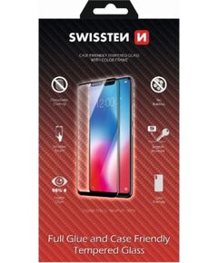 Swissten Full Face Tempered Glass Aizsargstikls Pilnam Ekrānam Samsung Galaxy A50 Melns Ekrānu aizsardzība