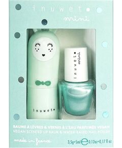 Set Inuwet: Inuwet, Nail Polish, Turquoise Is A Siren, 5 ml *Miniature + Bunny Fruity, Hydrating & Conditioning, Lip Balm, 3.5 g Dekoratīvā kosmētika