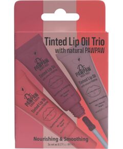 Set Dr. PawPaw: Tinted, Nourishing, Lip Oil, Coral Crush, 8 ml + Tinted, Nourishing, Lip Oil, Berry Kiss, 8 ml + Tinted, Nourishing, Lip Oil, Nude Pout, 8 ml Dekoratīvā kosmētika