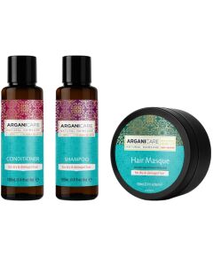Set Arganicare: Argan Oil & Shea Butter, Hair Treatment Cream Mask, Repair, Moisturizing, 100 ml + Argan Oil & Shea Butter, Hair Shampoo, Repairing & Moisturising, 100 ml + Argan Oil & Shea Butter, Hair Conditioner, Repairing & Moisturising, 100 ml Matu kopšana
