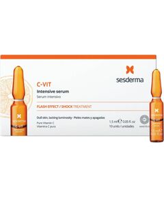 Sesderma, C-Vit, Brightening & Illuminating, Day & Night, Ampoules Treatment Serum, For Dullnes, Loss of Firmness, Loss of Elasticity, For Face, For Women, 10 pcs, 15 ml Уход за лицом