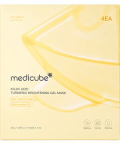Medicube, Kojic Acid Turmeric, Brightening & Nourishing, Gel Mask, For Face, 4 pcs, 28 g Sejas kopšana