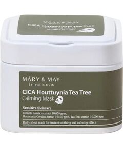 Mary and May, CICA Houttuynia Tea Tree Calming, Soothing & Calming, Sheet Mask, For Face, Weekly or as needed, 30 pcs Уход за лицом