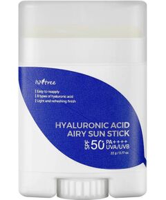 Isntree, Hyaluronic Acid Airy Sun, Hydrating, Soothing & Protecting, Before Sun Exposure, Stick, For Face, 22 g Ķermeņa kosmētika