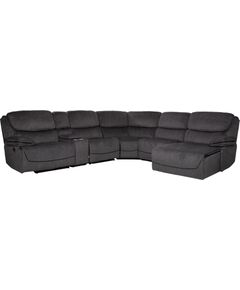 Corner sofa GISELLA U-shape, manual recliner, dark grey Новинки Для дома и сада 