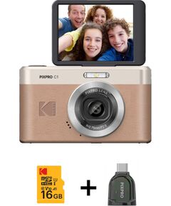 Fotokamera Kodak PIXPRO C1BN, 13 MP, 4160 x 3120 pixels, 1/3", CMOS, Full HD, Brown + 16GB mSD Jaunumi - Datori