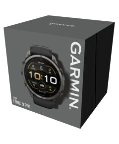Garmin   Fenix 9 Pro – 51mm
Carbon Gray DLC Titanium with Black/Pebble Grey Silicone Band Smart-Watch Pulksteņi