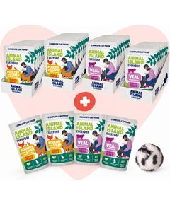 ANIMAL ISLAND Love Box Fileciki w galarecie mix smaków 48szt + zabawka Barība