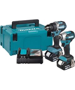 Akumulatora instrumentu komplekts Makita DLX2576TJ; (DDF484+DTD158); 18 V; 2x5,0 Ah akum. Наборы электроинструментов