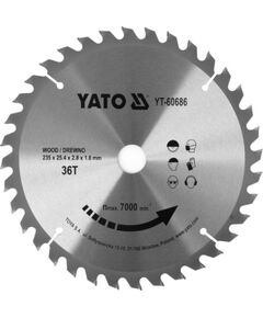 Griešanas disks kokam Yato YT-60686; 235x25,4 mm; 36T Zāģripas