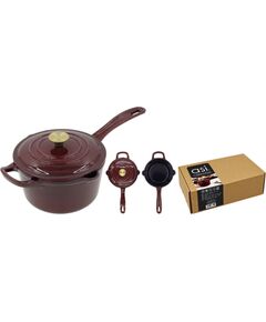Asi Collection Čuguna katls mērcēm ar vāku 1,7L / 18cm ķiršu sarkans Katli