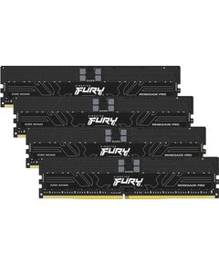 Kingston FURY DDR5 - 128GB - 6400 - CL - 32 (4x 32 GB) quad kit, RAM (black, KF564R32RBE2K4-128, Renegade Pro, INTEL XMP, AMD EXPO) Оперативная память (RAM)