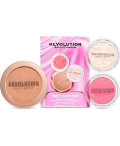 Makeup Revolution Party Glow Face Powder Trio - Dárková sada Духи и косметика