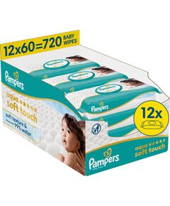 Pampers Chusteczki Nawilżane Aqua Soft Touch 12 op. 60 Chusteczek = 720 szt. Влажные салфетки