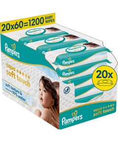 Pampers Chusteczki Nawilżane Aqua Soft Touch 20 op. 60 Chusteczek = 1200 szt. Влажные салфетки
