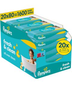 Pampers Chusteczki Nawilżane Fresh Clean 20 op. 80 Chusteczek = 1600 szt. Влажные салфетки