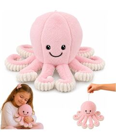 LeanToys Pluszowa Ośmiornica Maskotka Przytulanka Sprężyste Macki Różowa 30 cm EDUKAMP (31835) Mīkstās rotaļlietas