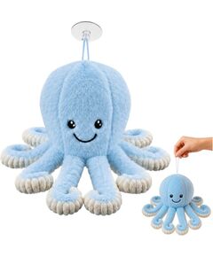 LeanToys Pluszowa Ośmiornica Maskotka Przytulanka Z Przyssawką Niebieska 16 cm EDUKAMP (31829) Mīkstās rotaļlietas