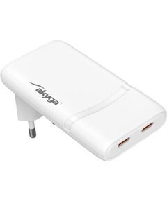 Akyga USB Ladegerät 65 W USB-C® Weiß Headphones, Mobile phone, Headset, Netbook, Laptop, Smartphone, Power bank, Portable speaker, Portable printer, Portable gaming console, Smartwatch, Tablet, Telephone, Universal White AC Fast charging Indoor Telefonu lādētāji 220v