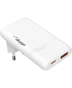 Akyga USB Ladegerät 65 W USB-C®, USB-A Weiß Headphones, Mobile phone, Tablet, Telephone, Universal, Portable speaker, Portable printer, Portable gaming console, Netbook, Laptop, Mobile computer White AC Fast charging Auto Telefonu lādētāji 220v