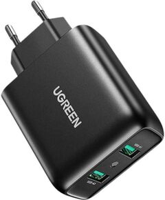Ugreen wall charger 2× USB-A 36 W QC3.0 black (CD161) Telefonu lādētāji 220v