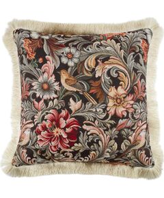 Pillow GLAMOUR 45x45cm, with furry edge, birds and flowers Новинки Для дома и сада 