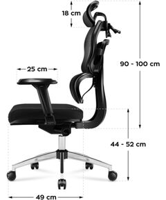 Office armchair MA-Expert 4.9 Black Biroja krēsli