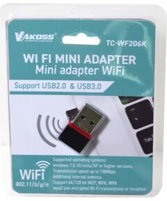 Vakoss TC-WF206K USB WLAN (Wi-Fi) Network Adapter 2.4GHz Aдаптеры
