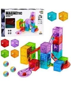LeanToys Klocki Magnetyczne Konstrukcyjne Sześciany Tor Kulkowy Kolorowe 33 el. EDUKAMP (32079) Конструкторы