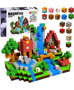LeanToys Zestaw klocki magnetyczne kostki sześciany piksele las 3D 100 el. Konstruktori 