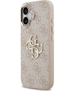 Guess PU Leather 4G Metal Logo Gold Frame Case Aizsargapvalks priekš iPhone 17 / rozā Neoriģinālie Maciņi