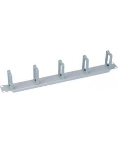 LOGILINK- 19'' Cable Management Bar 1U with 5 turnable plastic brackets, grey