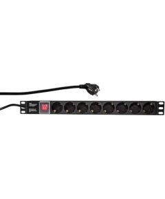 LOGILINK- 19'' PDU 1U 8 Germany Socket with ON/OFF Switch