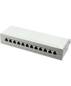 LOGILINK- Patch Panel Desktop Cat.6A STP 12 ports, grey