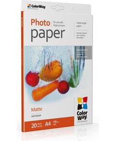 ColorWay A4, 190 g/m², 20 sheets, matte - Photo paper Foto ķīmija un papīrs 