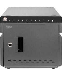 Digitus Mobile Desktop Charging Cabinet, 10 charging stations, for tablets up to 14" (black, incl. USB-C, fan, UV-C lamps) Jaunumi - Viedierices