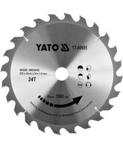 Griešanas disks kokam Yato YT-60685; 235x25,4 mm; Z24 Zāģripas