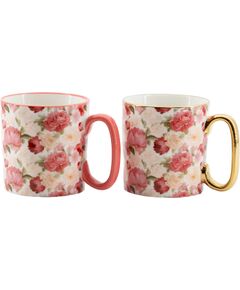 Mugs FRIENDS 2pcs 450ml, pink flowers Новости, мебель, дом