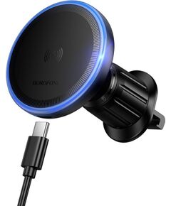 Автомобильная зарядка-держатель Borofone BH224 Magsafe 15W черная Автомобильный держатель