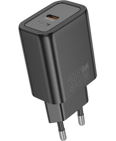 Charger Hoco N62 30W GaN USB-C black Telefonu lādētāji 220v
