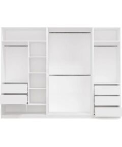Top E Shop OPENO Modular Wardrobe SET 260/200 WHITE Drawers, Hanging Rails, Shelves – Large – For the Bedroom Jaunumi -Dārzam